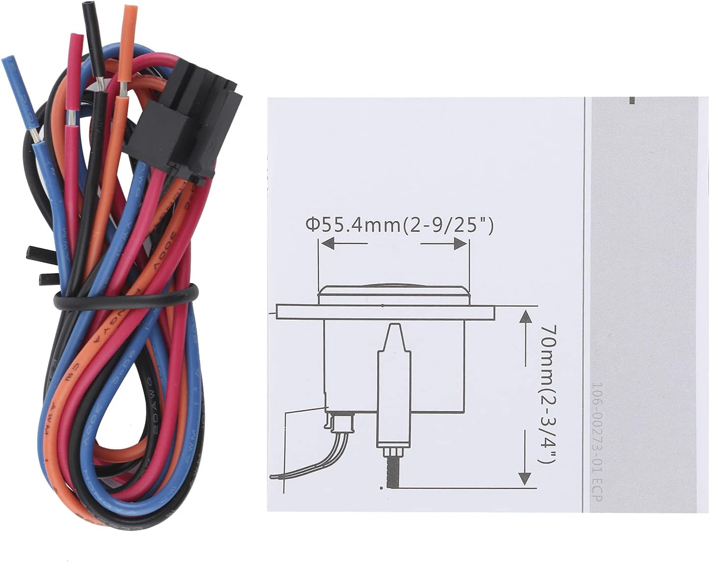Akozon round Hour Meter Gauge 2Inch Universal Clock Gauge Instrument 0‑12 Hourmeter Red Backlight 12V/24V for Car Boat Yacht Motorcycle(#1) image number 2