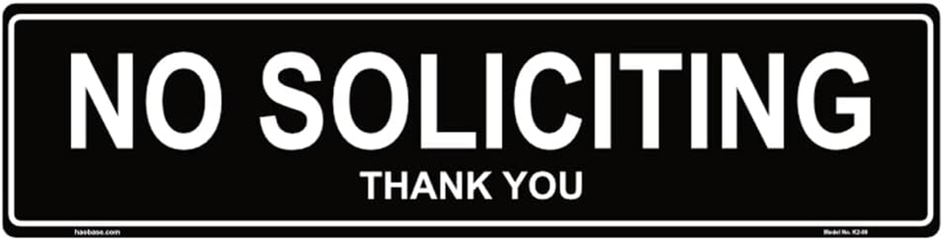 Haobase 4 Pcs No Soliciting Sign Sticker - 20 Cm X 5 Cm - Self Adhesive Vinyl image number 1