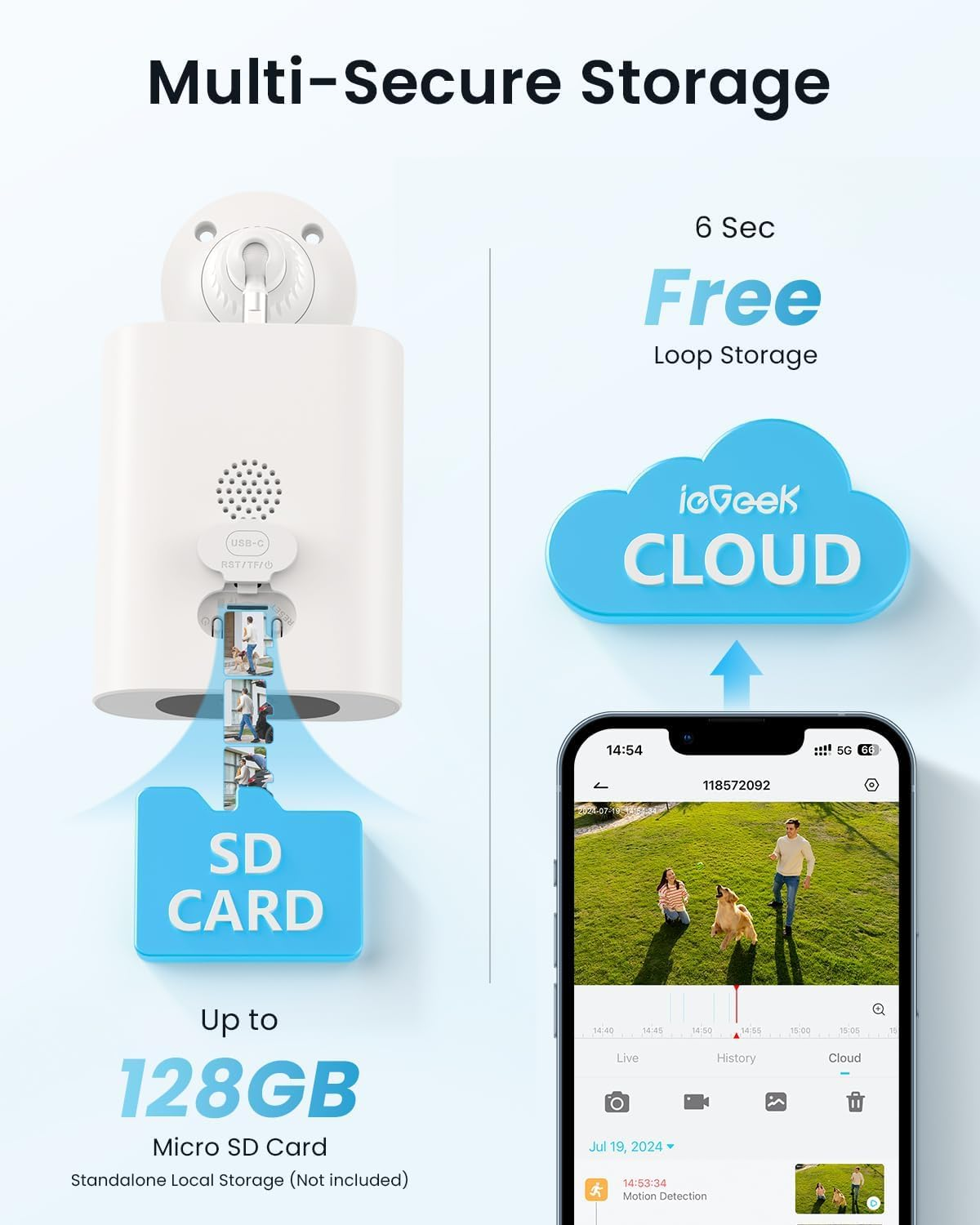 Iegeek 2K Solar Security Camera Outdoor Wireless with Embedded Solar Panel, Battery CCTV Camera Systems, Outdoor Camera Home Wifi Security Camera, Color Night Vision, Motion Detection,Siren Floodlight image number 1