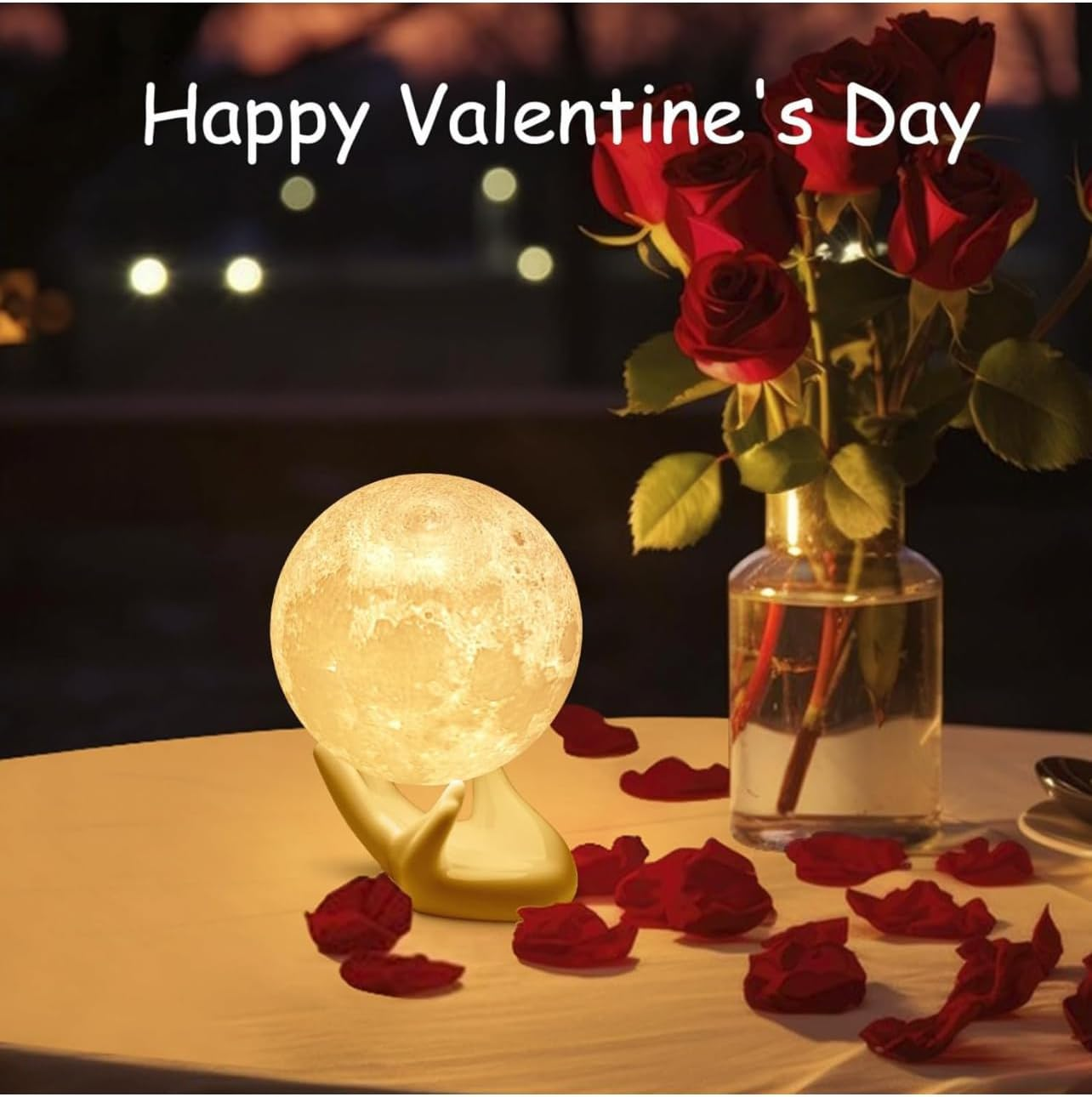 Moon Lamp with Hand Holder 16 Colours-4Inch 3D Lunar | Artful Home Decor | Moon Lamp Night Light for Bedroom | Perfect for Women, Men, Wife, Dad, Girl, Child, Kids & Baby Birthday. image number 5