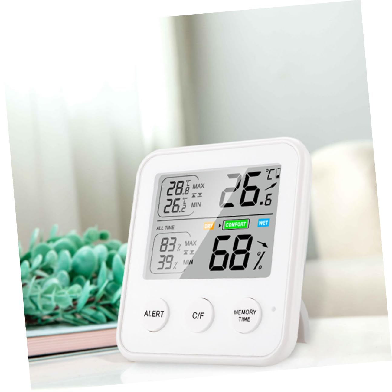 GANAZONO High Precision Digital Hygrometer Temperature Measuring Tool for Home and Compact Indoor Thermohygrometer with Easy Installation and Stable Accurate Humidity Gauge Multifunctional image number 3