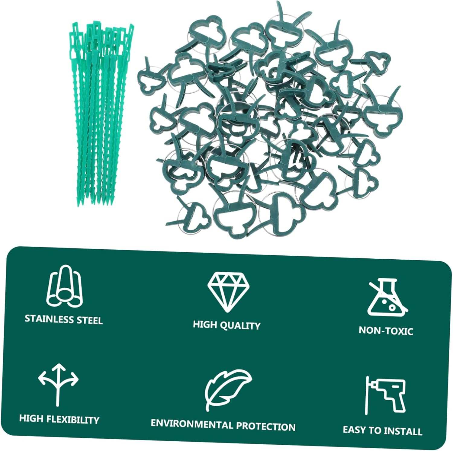 Kisangel Tie Ties Clip for Greenhouse Plants Fixing Gardening Tools Clips for Potted Branches image number 3