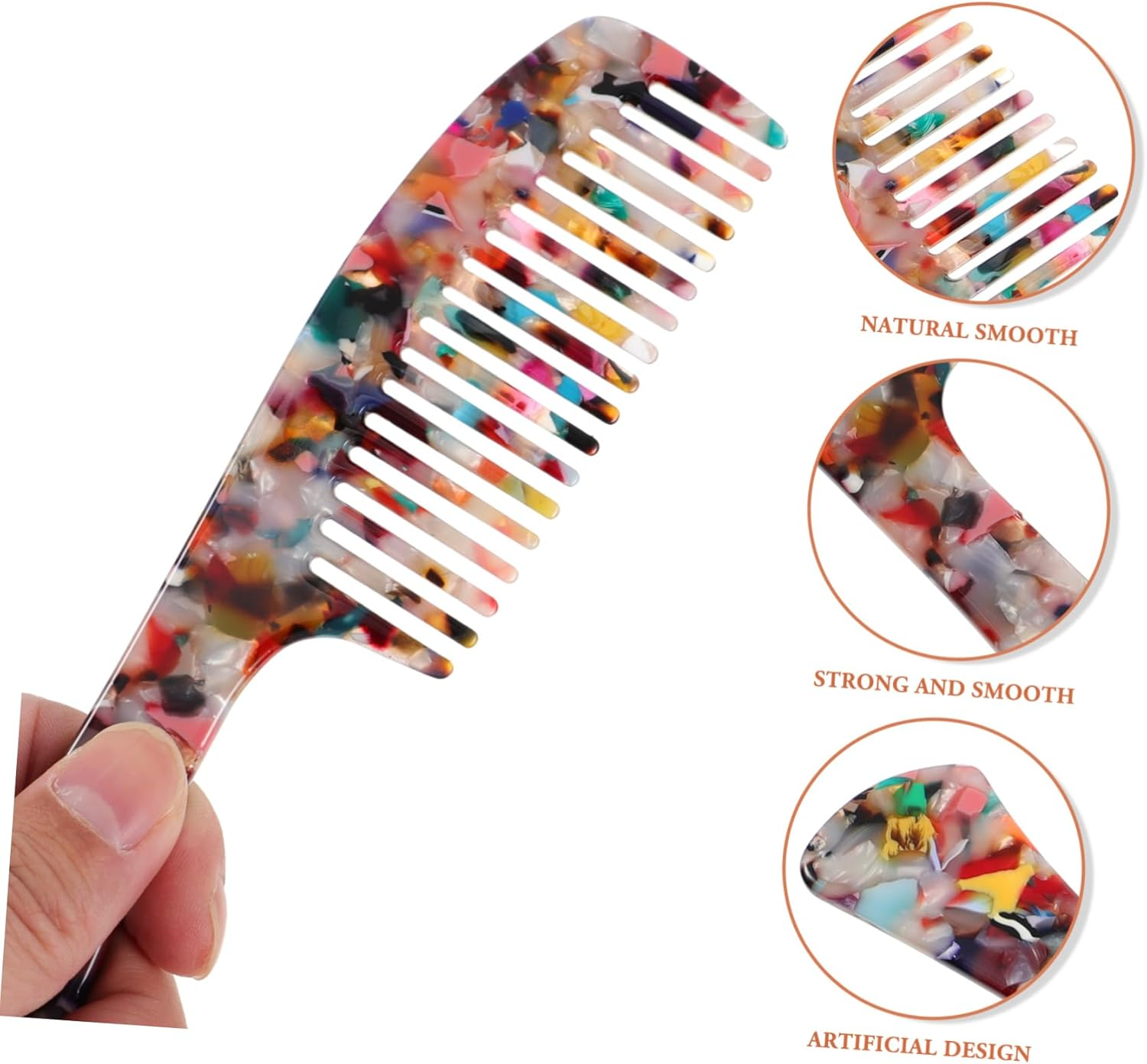 MERRYHAPY Wide Tooth Hair Combs Hairbrushes Fine Teeth Portable Hair Comb for Cutting Styling and Dyeing No-Scratch Scalp Curly