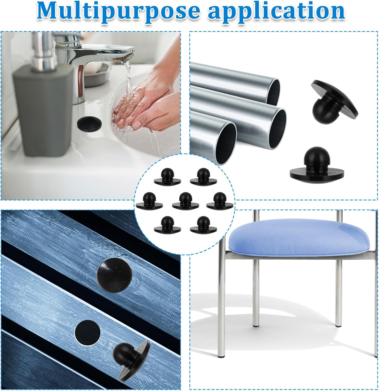 10Pc Silicone round Snap-In Locking Furniture Hole Plugs - 5Mm Rubber Plugs for Screw & License Plate Holes