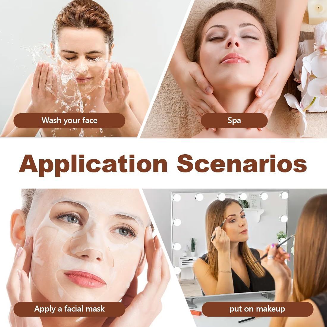 SGERUFZ Pack of 3 Face Wash Headbands, Coral Fleece Elastic Makeup Headband (Green, Pink, Light Beige)