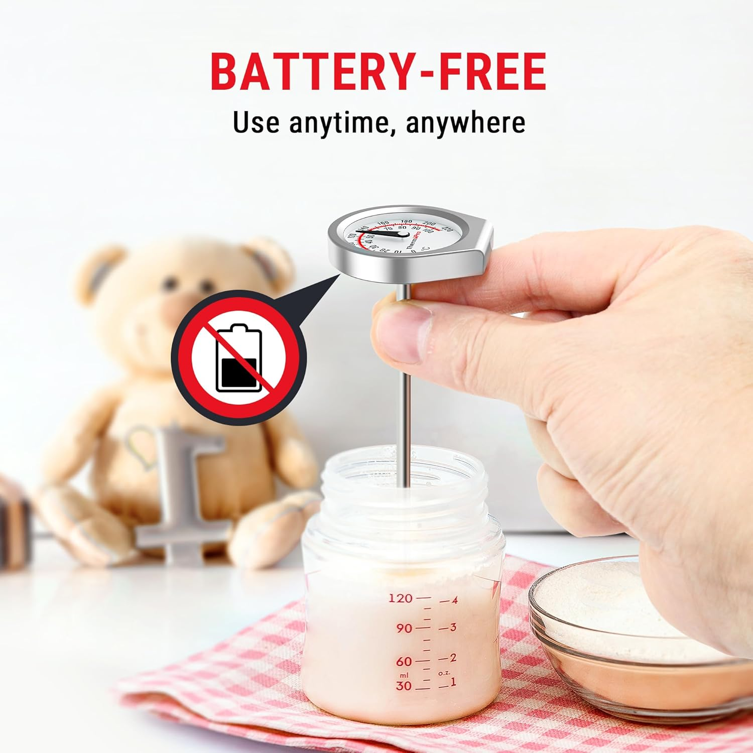 Thermopro Instand-Read Meat Thermometer with 5" (127Mm) Stainless Steel Probe, Dual Celsius/Fahrenheit Dial Display, Glass Lens & Protective Sheath for Meat, Coffee, Latte, and Kitchen Use image number 4