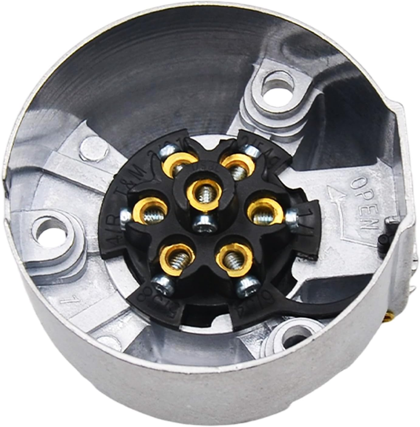 7 Pin Heavy Duty Trailer Connector Socket Heavy-Duty round Wiring Socket 12V Tow-Mg image number 3