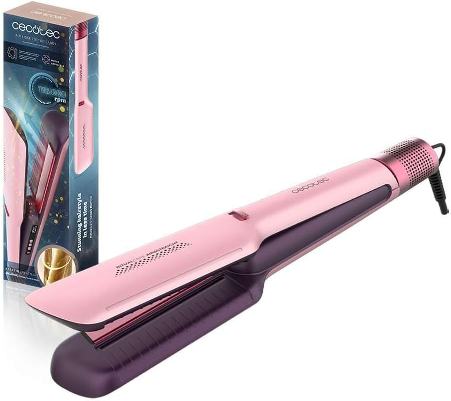 Cecotec Air Lisse Cotton Candy Hot Air Hair Straightener, 600 W, Hair Protection, Ion Technology, Keratin and Argan Oil, 3 Modes and BLDC Motor for All Hair Types, 3 Temperatures and 3 Speeds image number 2