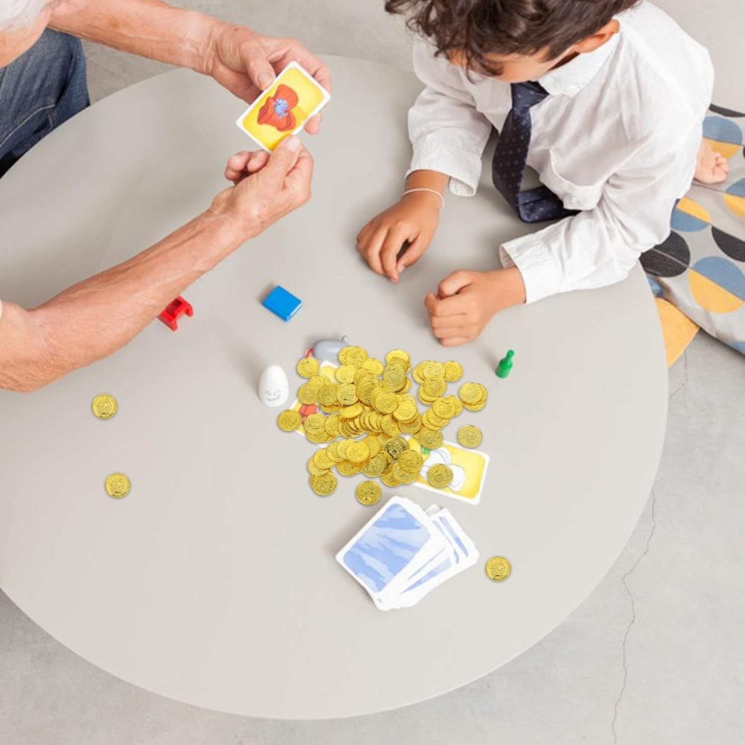 100Pcs Plastic Gold Coins, Pirate Gold Coins Commemorative Gold Coins for Party Bags,Party Favours, Classroom Reward, Treasure Hunt Game, (3.5Cm/1.37In) image number 5