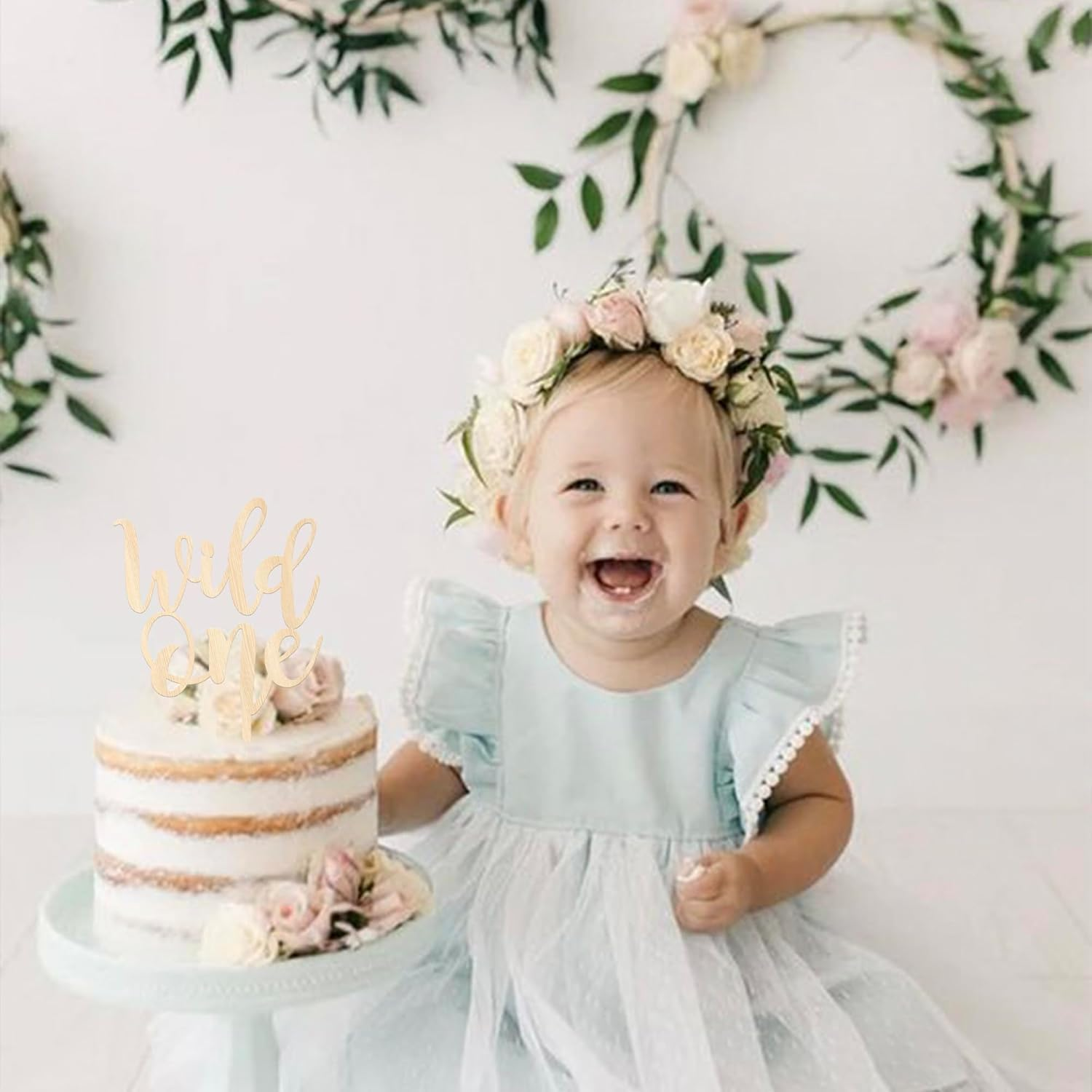 30 Pack Monstera Leaf One Cupcake Toppers Glitter Wild One Cupcake Picks Palm Leaves 1St Birthday Cake Decorations for Jungle Safari Theme Baby Shower Kids First Birthday Party Supplies (Color-02) image number 1