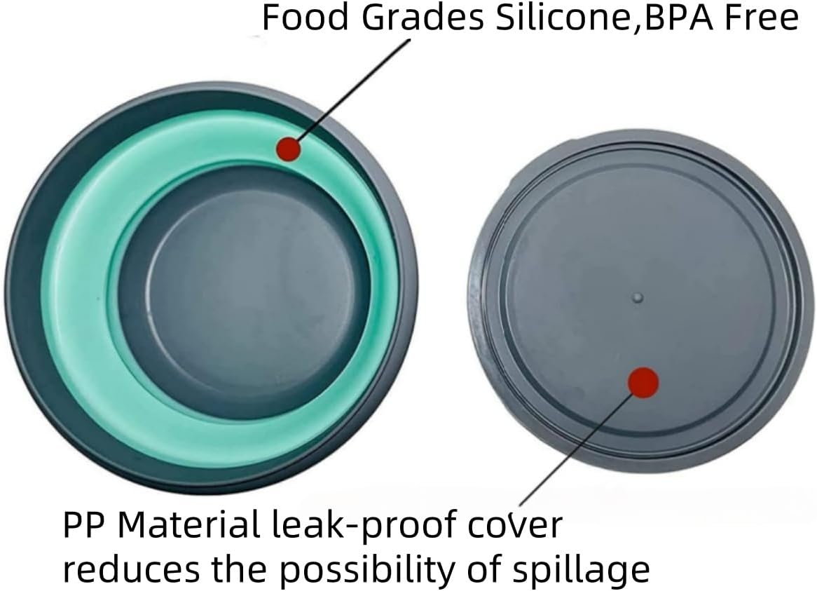 3Pcs Collapsible Bowls,Food Grade Silicone Camping Bowl Salad Bowl with Lids, Portable Expandable Lunch Box Food Storage Container for Camping Travel and Picnic image number 6