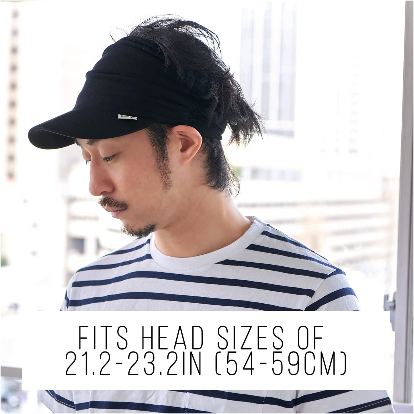 CHARM Sports Sun Visor Hat - Mens Running Visor Womens Ponytail Tennis Cap SPF - Dark Grey image number 3