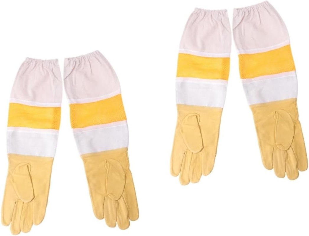 HANABASS 2Pcs Beekeeping Gloves Beekeeper Prevent Gloves Professional Protective Sleeves Apiculture Equipment XL Men Women Unisex Design