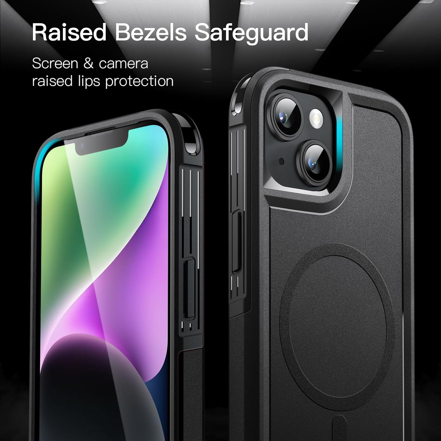 Jetech Case for Iphone 14 6.1-Inch Compatible with Magsafe, Heavy Duty Dual-Layer Rugged Protection, Shockproof Protective Tough Phone Magnetic Cover (Black) image number 6