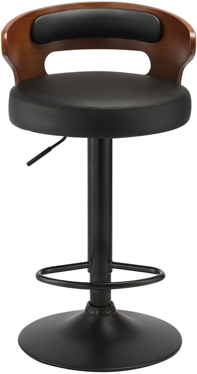 Oikiture Bar Stool Set of 4 Home Kitchen Barstools with PU Leather Seat and Gas Lift Barstools in 57-77Cm Height and Footrest Swivel Chair Set for Home Bar Dining Room, Black image number 1