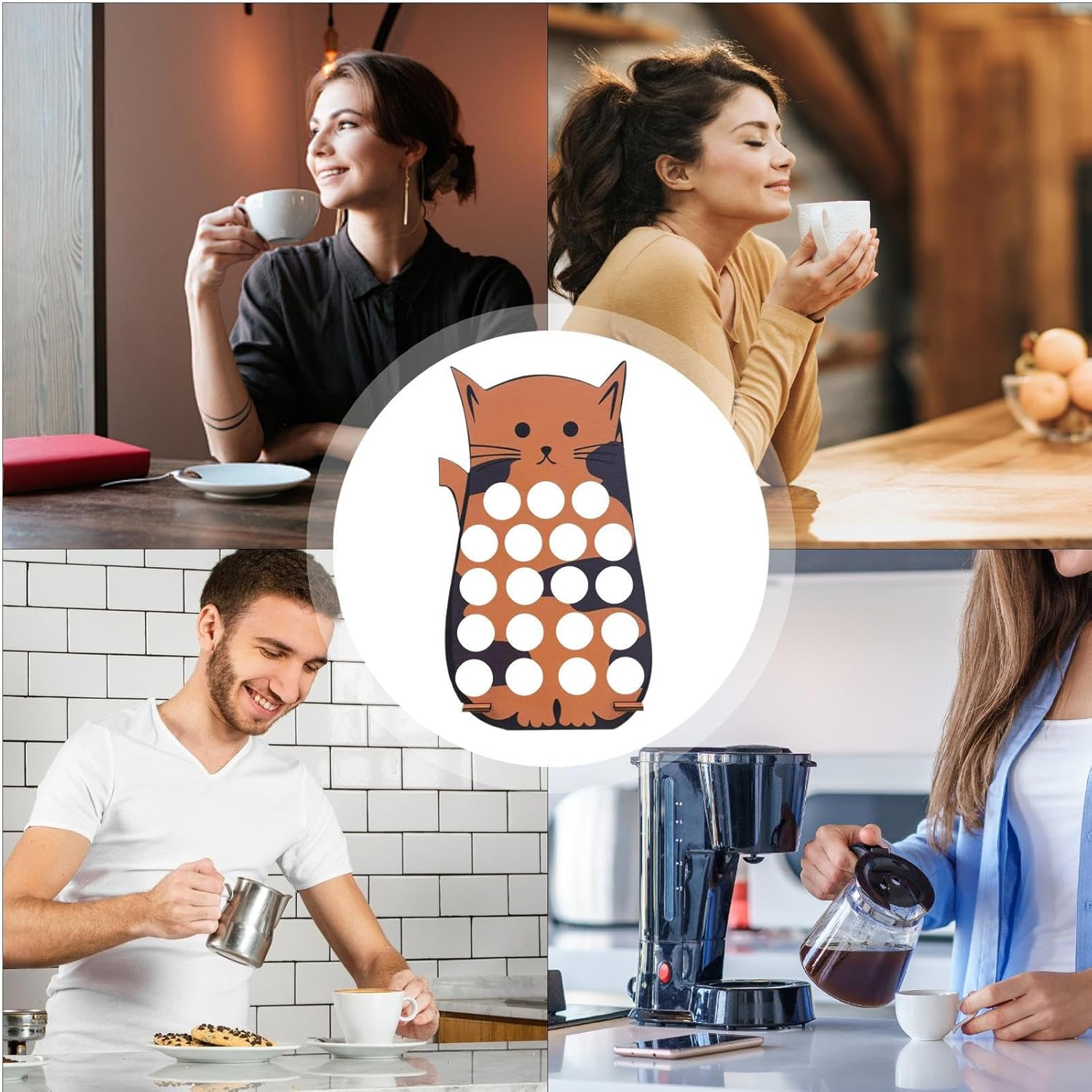 Coffee Pod Holder, Wooden Pod Rack, Coffee Bar Organizer with Premium Wood Craftsmanship and Compact Design for Espresso Capsules, Tea Bags, or Chocolate Beans, 1 Piece image number 3