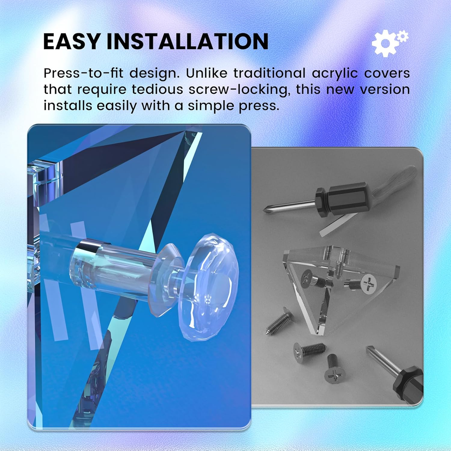 Playvital Clear Acrylic Dustproof Cover for Nintendo Switch 2 | Magnetic Ventilation Top, Tool-Free Installation, Transparent Display Box for Switch 2 Dock Mode - Transparent - Clear Blue image number 6