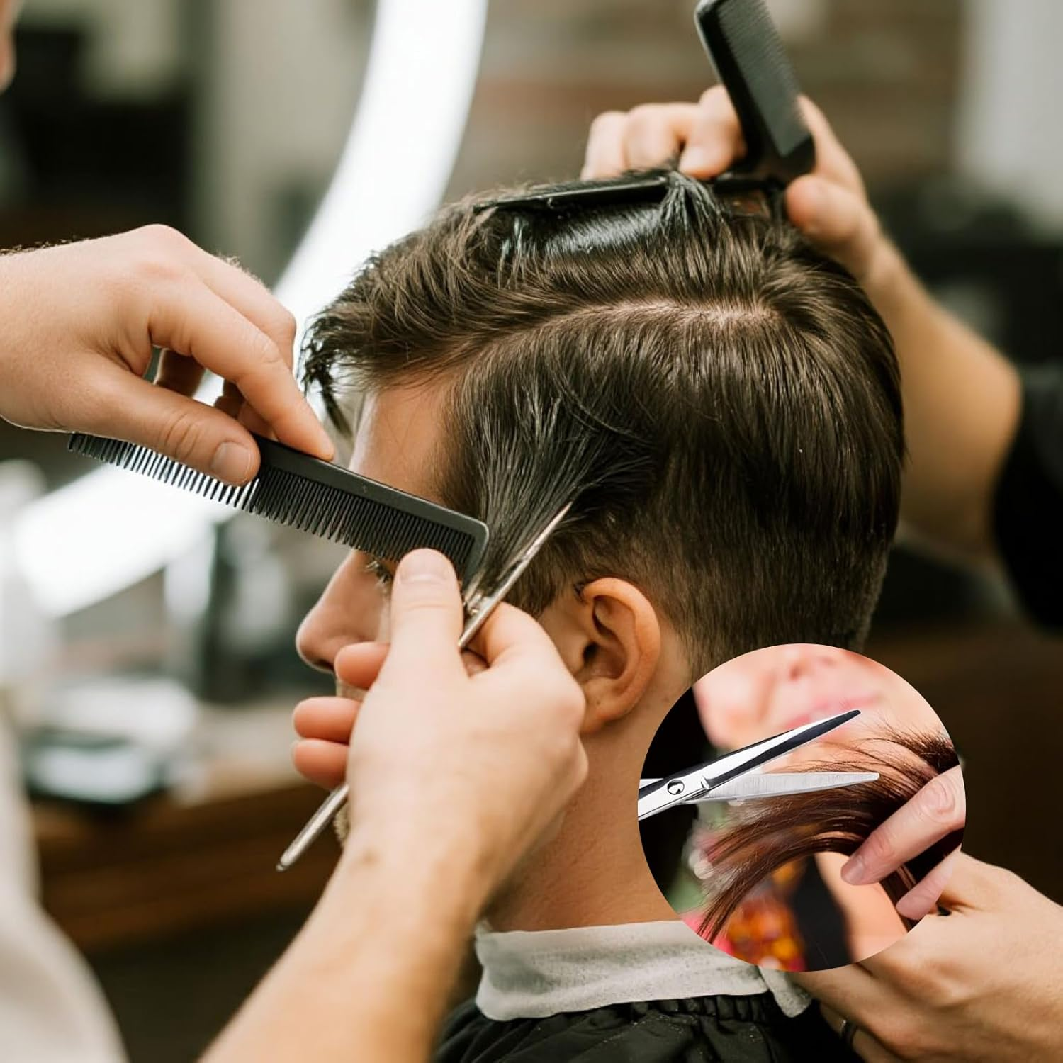 Professional Hair Cutting Scissors/Shears (6.69-Inches), Stainless Steel Haircut Scissors with Fine Adjustment Screw for Home, Salon & Barber Use, Ideal for Women, Men & Kids image number 5