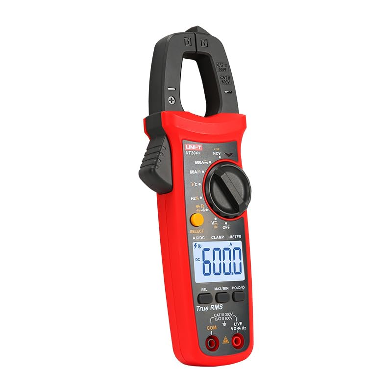 UT204+ Digital Clamp Meter, Handheld Clamp Multimeter with Ampere, Volt, Ohm, Diode, Temperature Tester., Includes Non-Contact Voltage (NCV) Detection for Quick and Safe Voltage Presence Checking. - Ut203+ image number 2