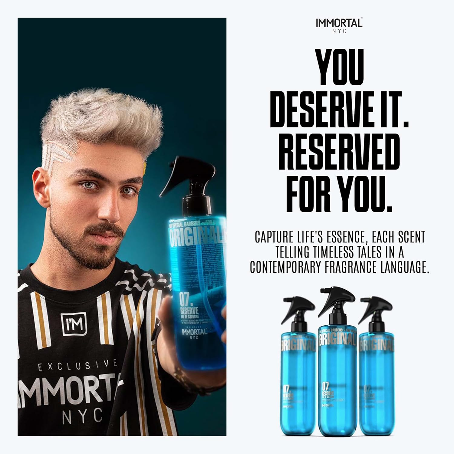 Immortal NYC Eau De Cologne Original 07 Reserve 500Ml image number 4