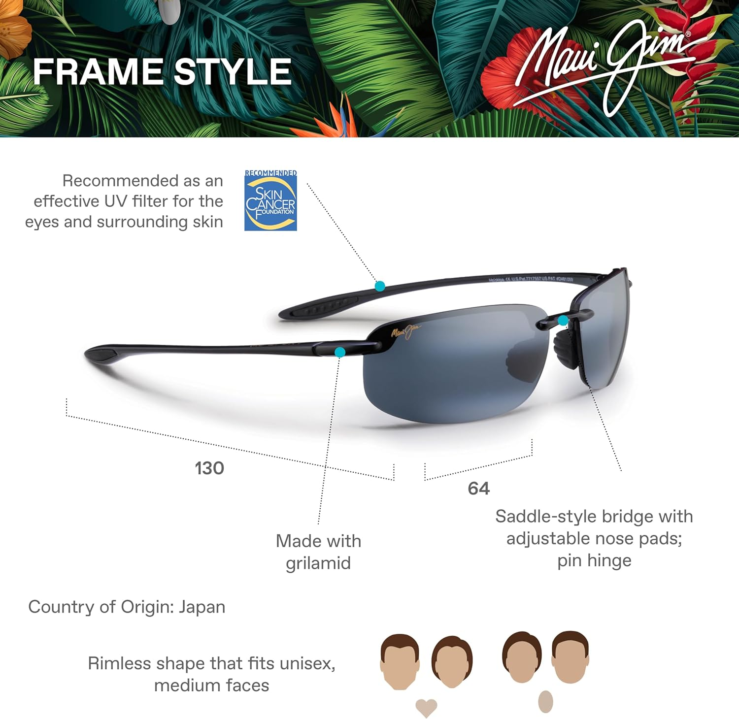 Maui Jim Unisex Ho'Okipa Polarised Sunglasses image number 4