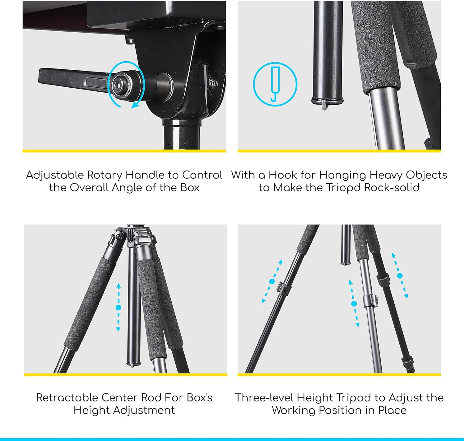 MEEDEN Plein Air Easel, Portable Tabletop Easel for Painting, Aluminum Travel Tripod with Nylon Carry Bag, Tripod Easel Stand for Displaying Outdoor - Light Walnut image number 2