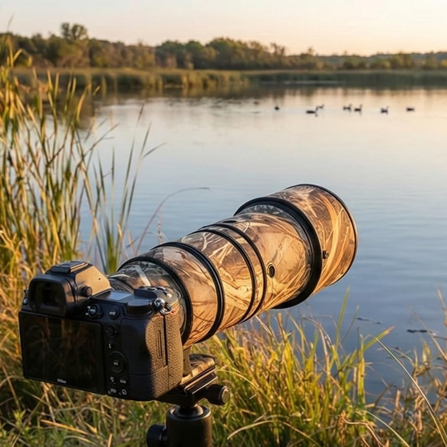 ROLANPRO Waterproof Lens Camouflage Coat for Nikon Z 600Mm F6.3 VR S Rain Cover Lens Protective Sleeve Case Clothing-#39 Reed B Waterproof - 18 Dark Camo image number 3