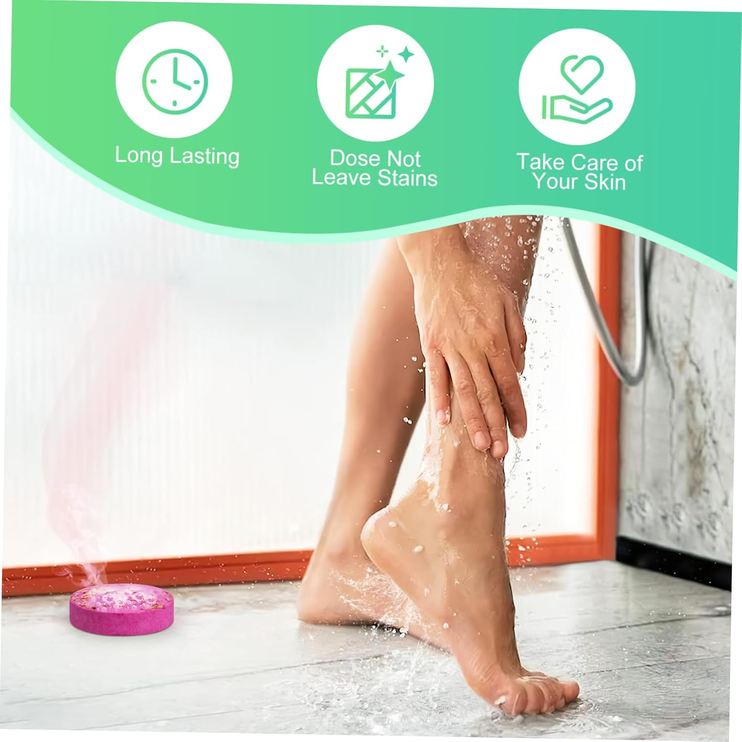 Angoily 8Pcs Aromatherapy Shower Steamers Dried Flower Bath Salt Tablets Natural Ingredients Skin Nourishing Vanilla Scent Creative round Bath Tablet Women Spa Tool image number 3