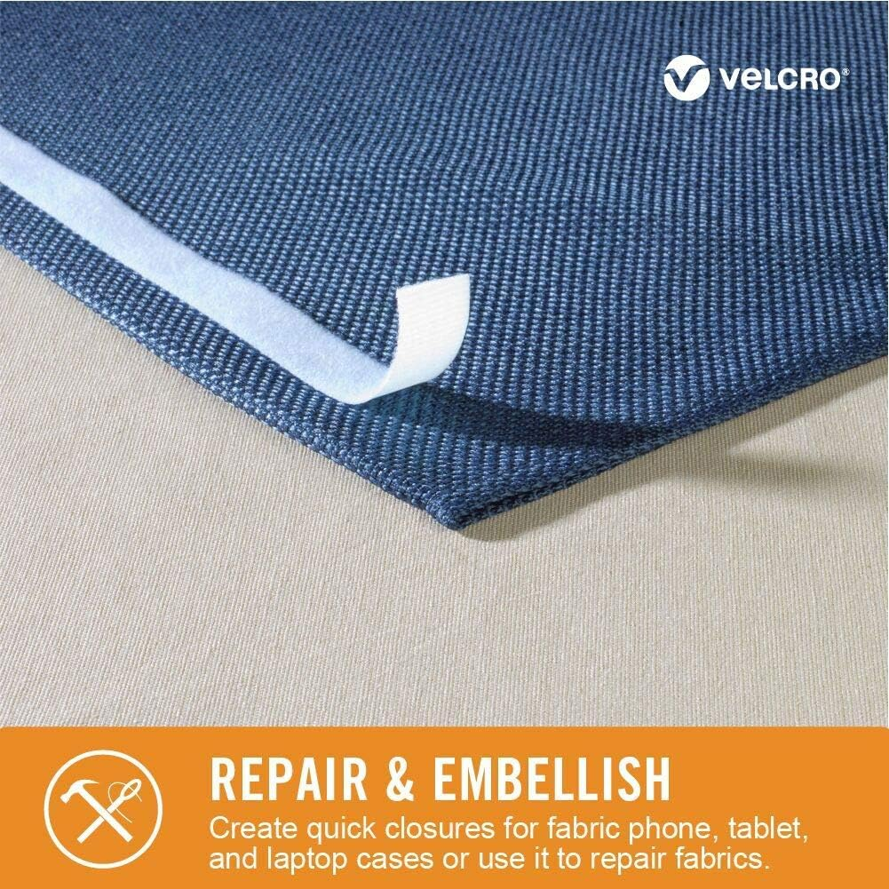 VELCRO Brand - Sticky Back for Fabrics | No Sewing Needed | Peel and Stick for a Permanent Bond | 1.9Cm X 60.9Cm Tape | White image number 3