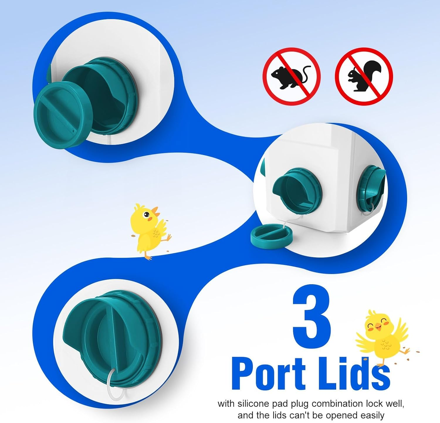 Pet Scene 12KG Chicken Feeder Water Set, Bird Feeder Food Water Dispenser Automatic, Large Capacity Auto Chook Poultry Gravity Fed Feeding Drinking in Coop Fence Rat Proof image number 2