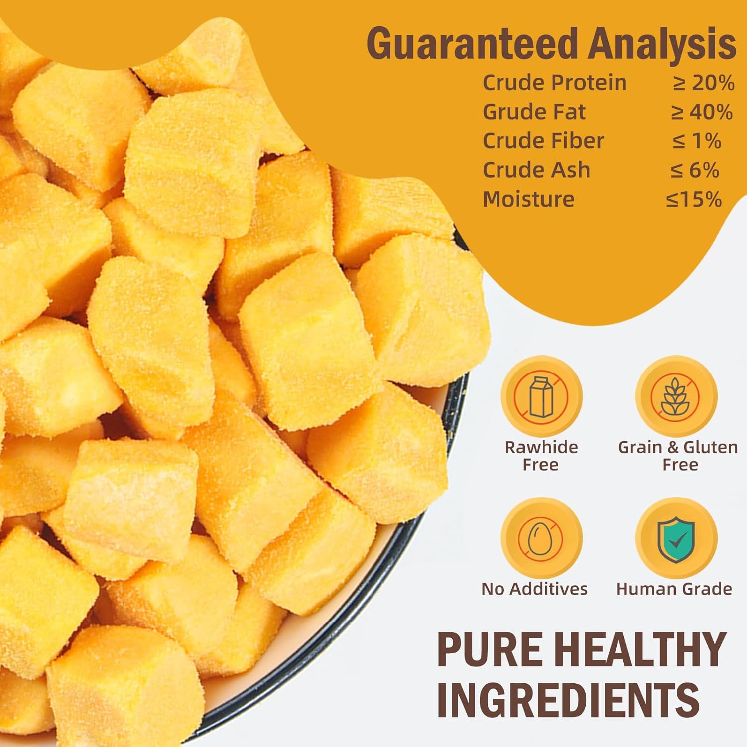 Cat Freeze Dried Quail Egg Yolk Pet Treats, Freeze-Dried Pet Food for Dogs and Cats, Healthy Tasty Snacks Quail Egg Yolk for Training image number 4