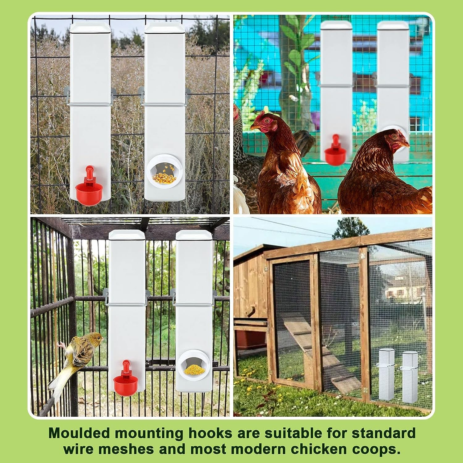 Pet Scene Chicken Feeder Water Set 4L,Automatic Gravity Feeder Water Dispenser for Poultry Food Drinker Chook Chick Duck Drinking Cup Plastic image number 3