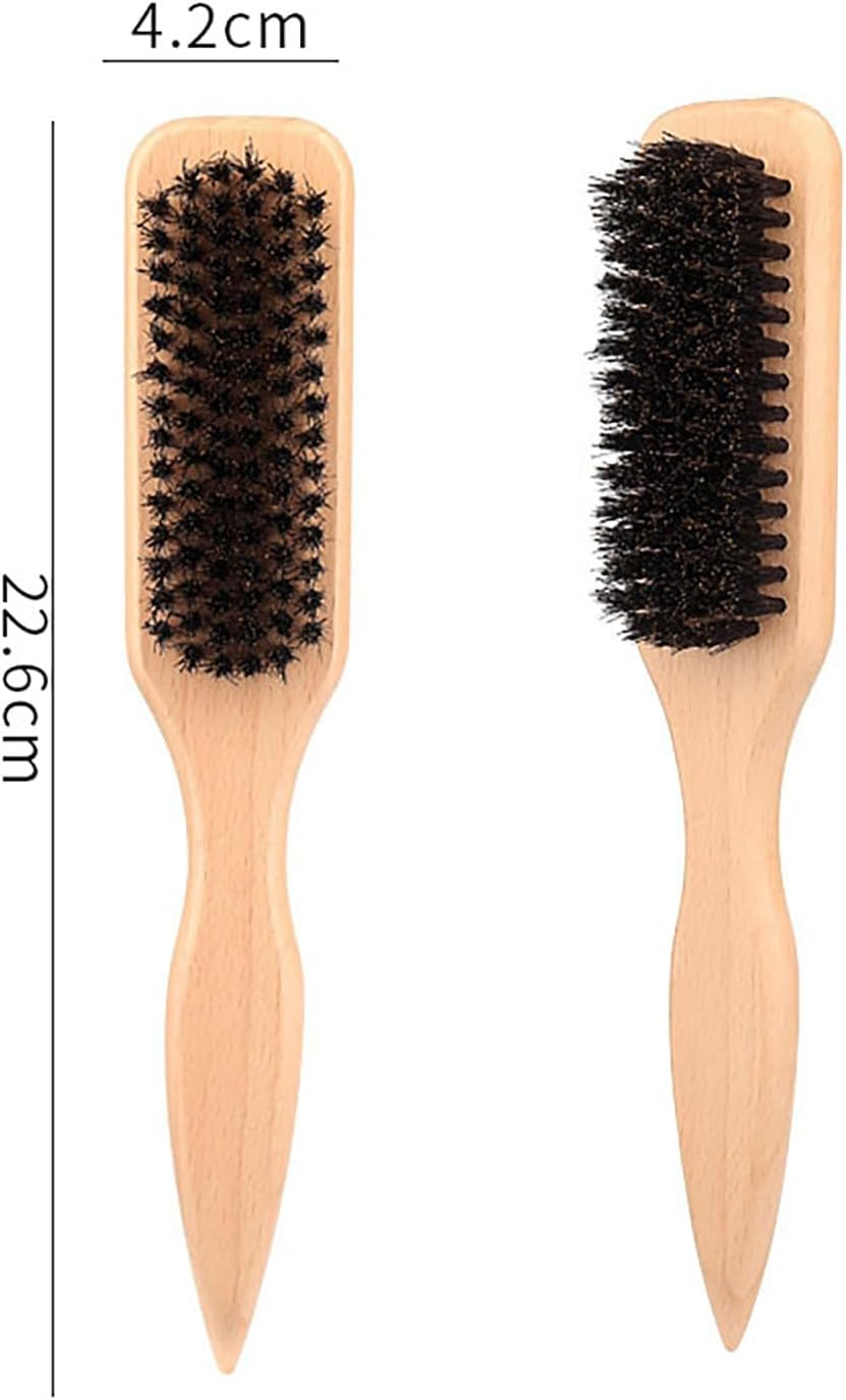 SYGELER Slick Back Hair Brush,Wild Boar Bristle Smoothing Brush for Hair & Beard, Styling Comb for Salon, Home Use, Hair Oil Distribution image number 6