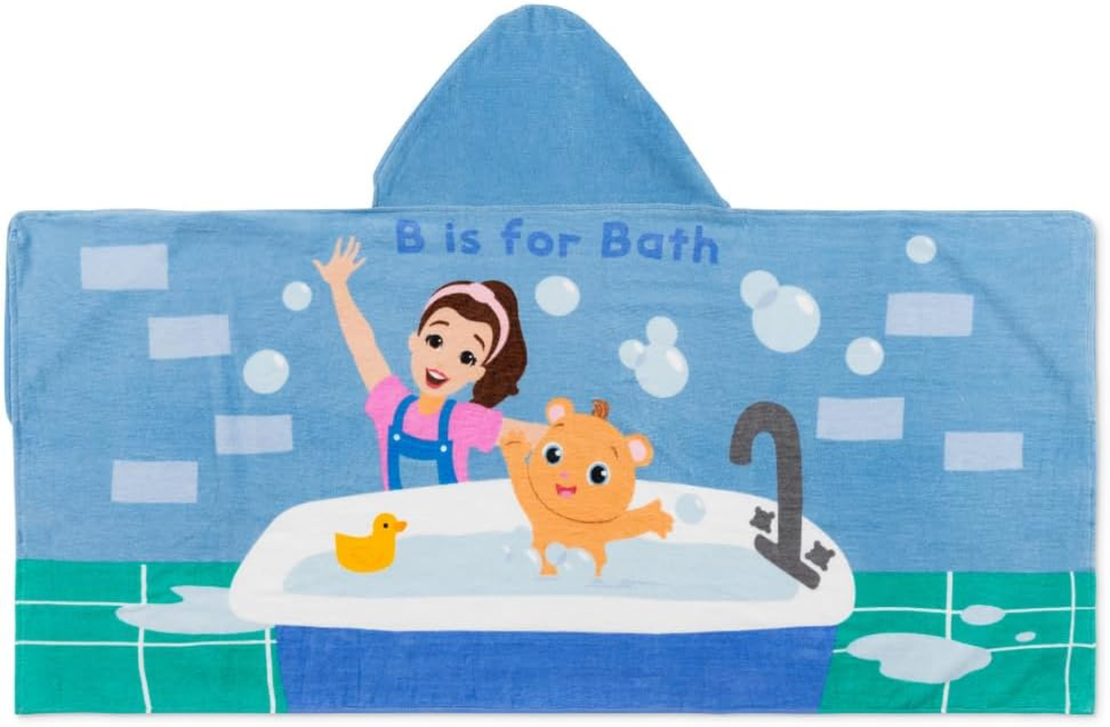 Franco Ms. Rachel Kids Super Soft Bath/Pool/Beach Soft Cotton Terry Hooded Towel Wrap, 24 in X 50 In, (Officially Licensed Product)