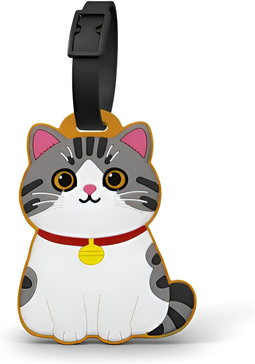 Luggage Tags for Suitcases Cute Cat Silicone Travel ID Tags for Luggage Backpack & Baggage Durable Cartoon Animal Bag Tag for Adults & Teens, American Shorthair Cat - A