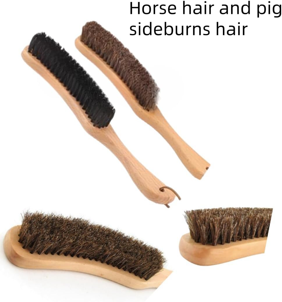 Hat Brush Combination Kit - Horsehair Felt Hat and Wild Boar Mane Brush, Suitable for Suits, Suede Leather, Clothes and Furniture, Beech Handle -2 Pack