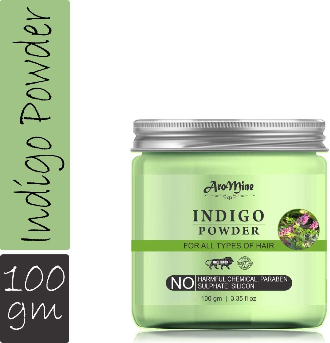 Aromine Natural & Organic Indigo Powder for Hair Care, Hair Mask, 100Gm image number 1