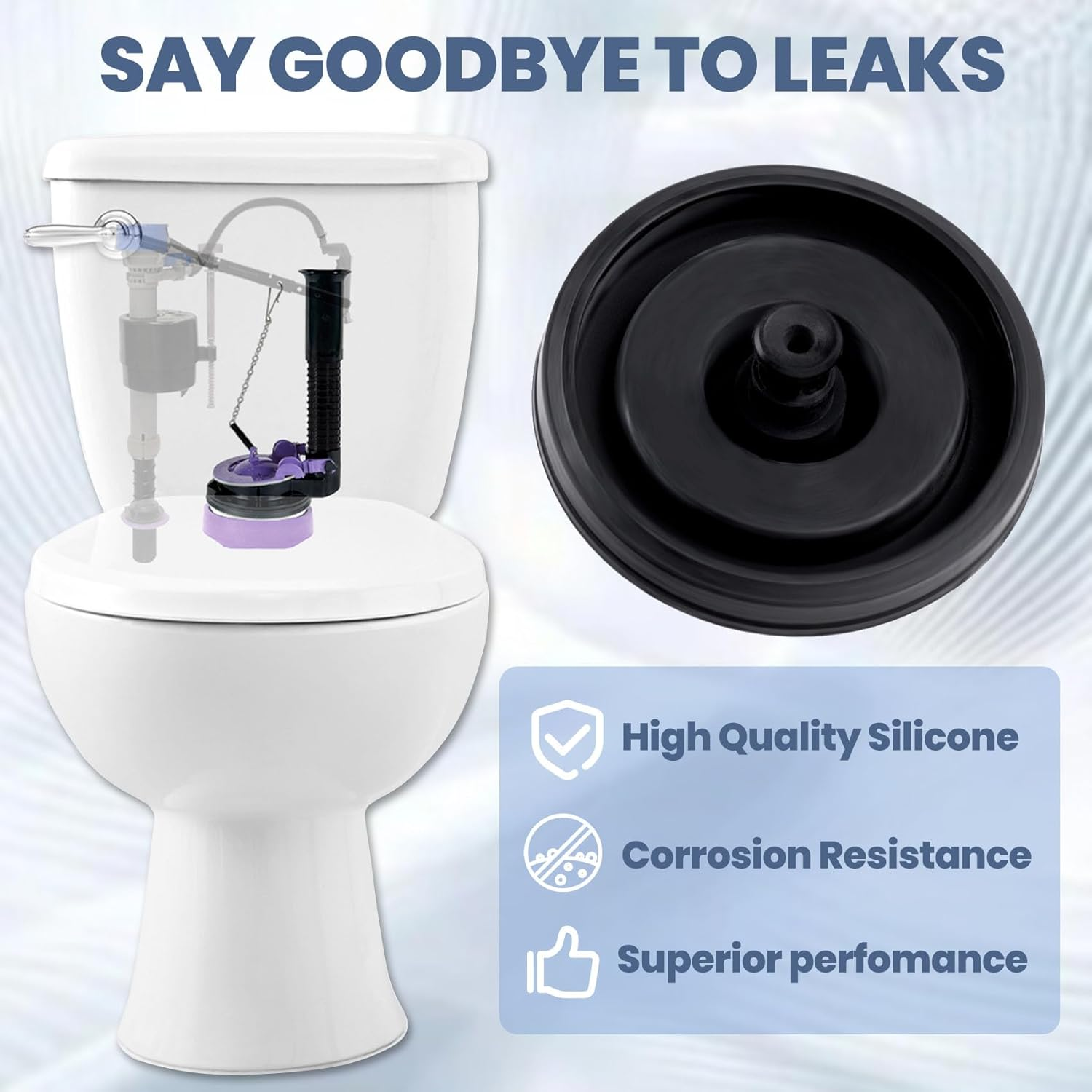 2 Pcs Black Toilet Fill Valve Seal Replacement Part, Rubber Toilet Parts inside Tank Kit, Flush Valve Seal for Fluidmaster 200, 747 and 400 Models Toilet Fill Valve