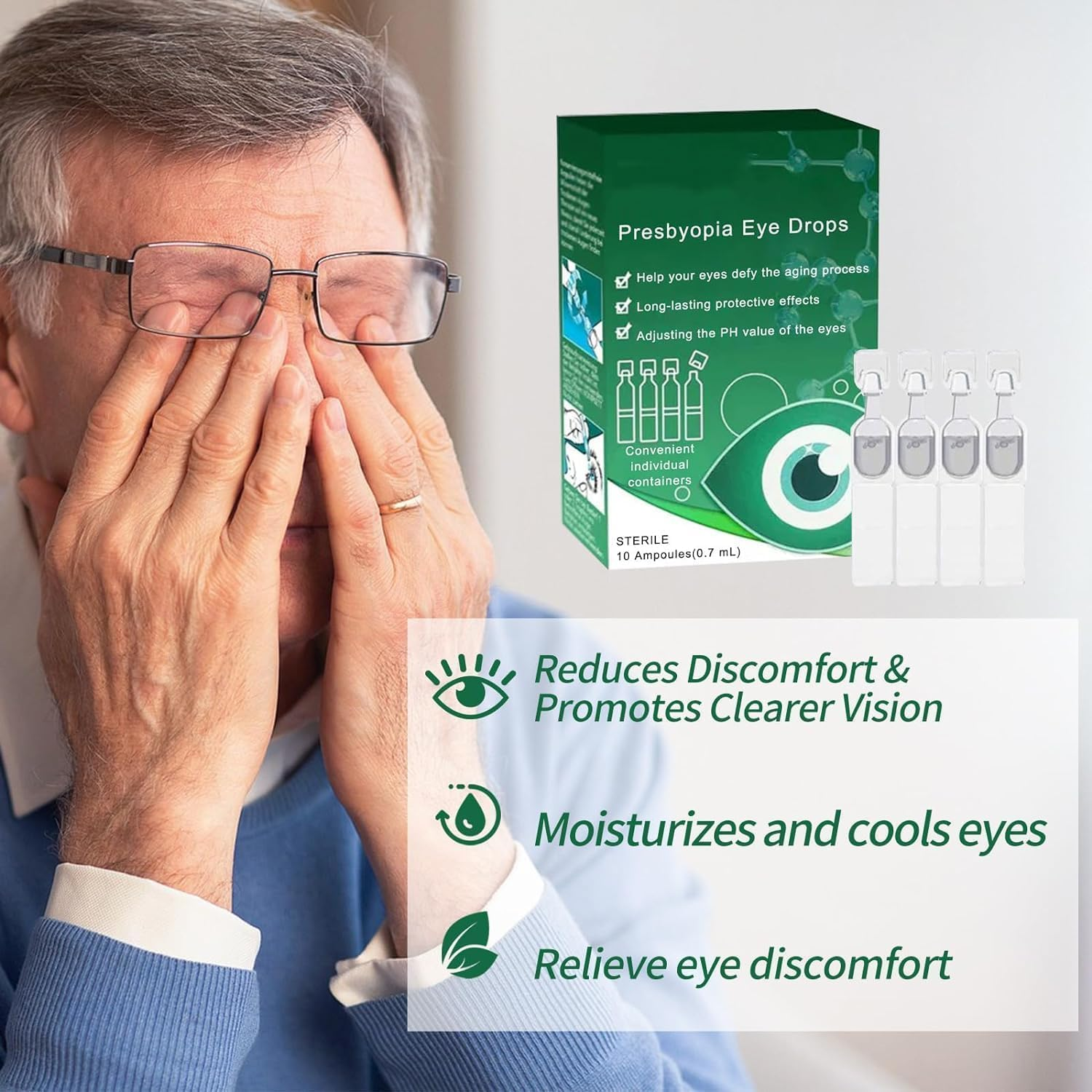 Presbyopia Eye Drops,Relieve Eye Fatigue,For Eye Care,Eye Care Suitable for All Seniors - 3Pcs image number 5