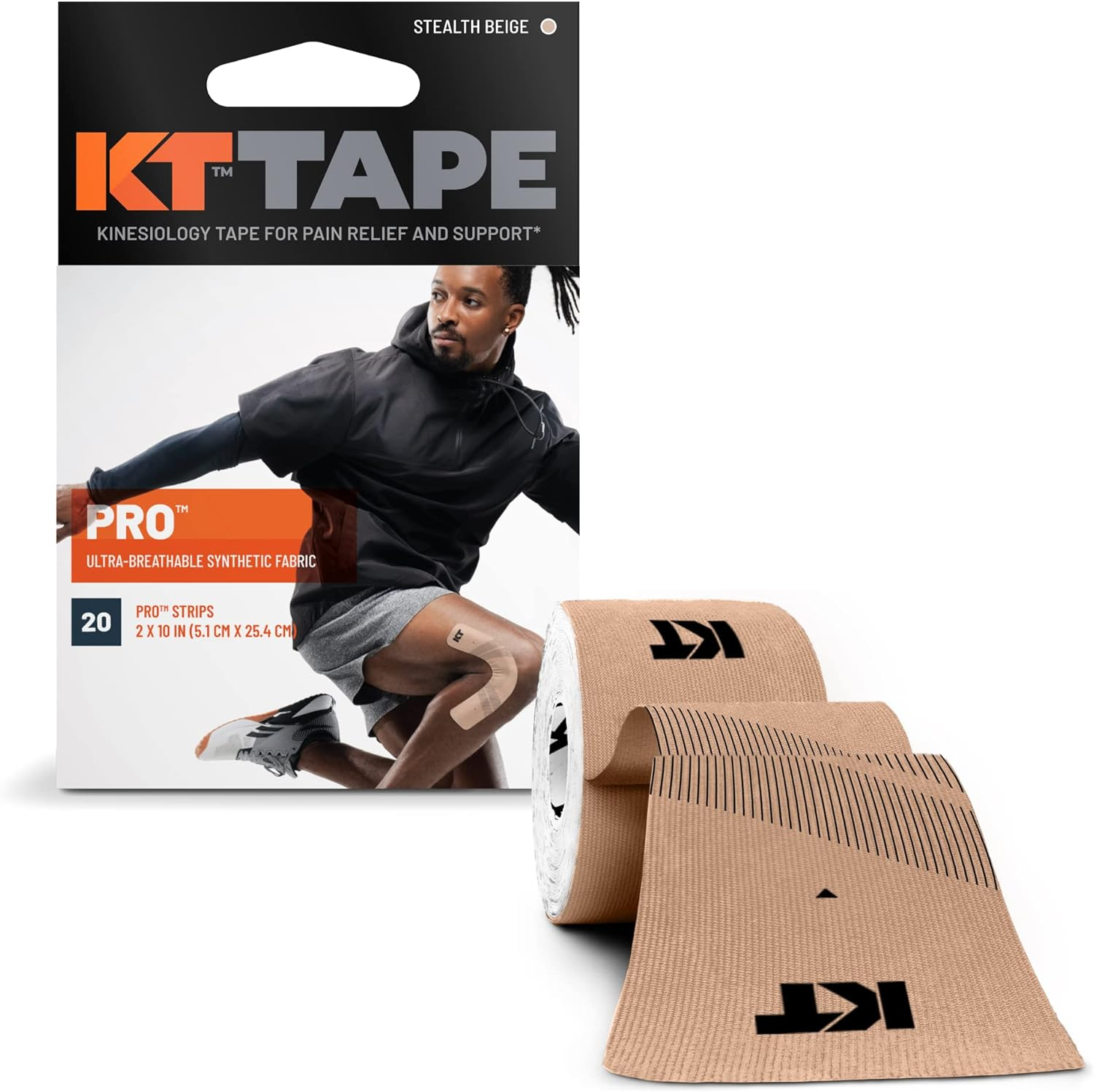 KT Tape, Pro Synthetic Kinesiology Athletic Tape, 10 Count, 10&rdquo; Precut Wide Strips image number 3