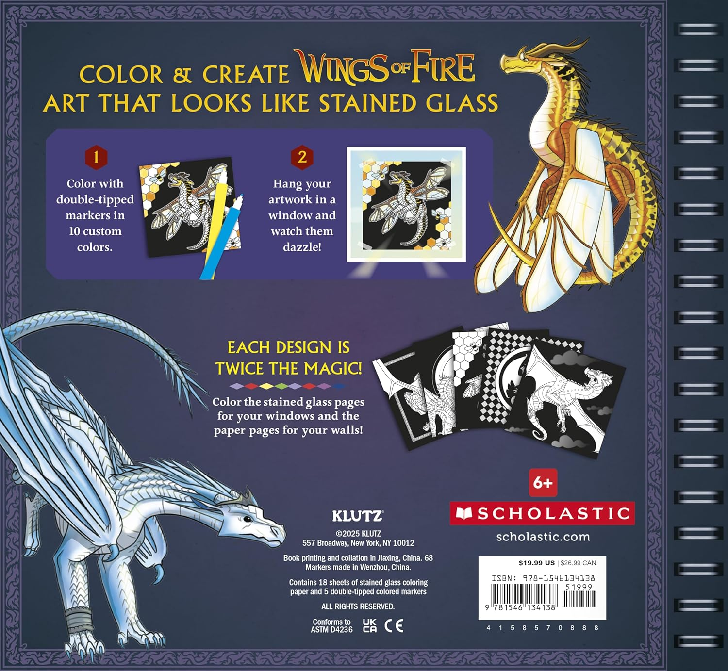 Wings of Fire: Stained Glass Art Book (Klutz) image number 1