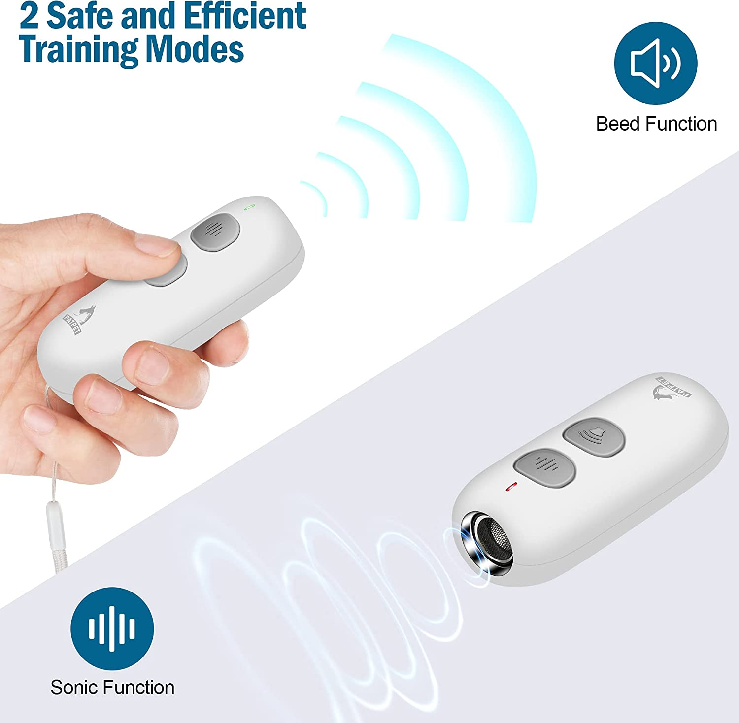 PATPET Dog Barking Control Device - Ultrasonic Dog Bark Deterrent, Handheld Dog Behavior Training Tool up to 30 Ft Effective Control Range Suitable Dogs Safe to Use Indoor & Outdoor image number 2