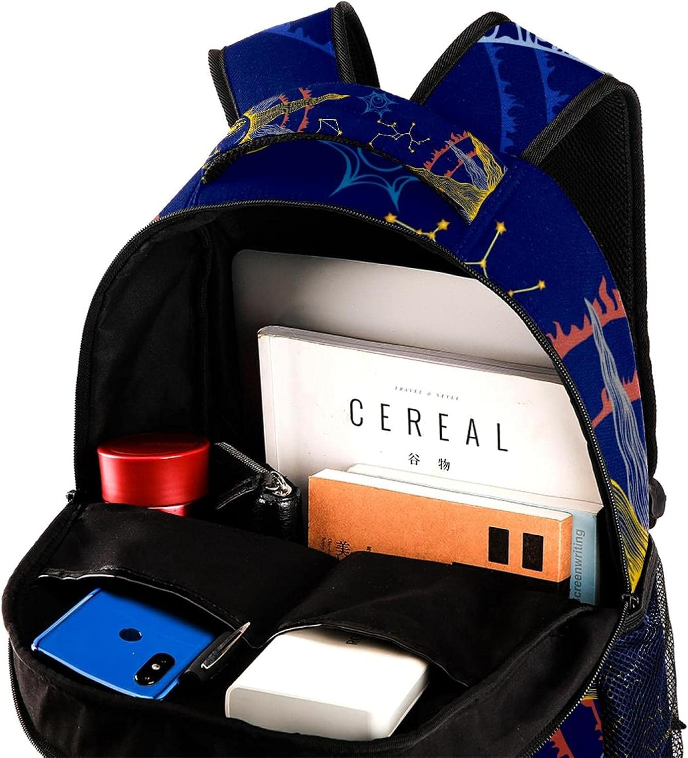 Zodiac Moon and Sun Backpack Students Shoulder Bags Travel Bag College School Tote Backpacks