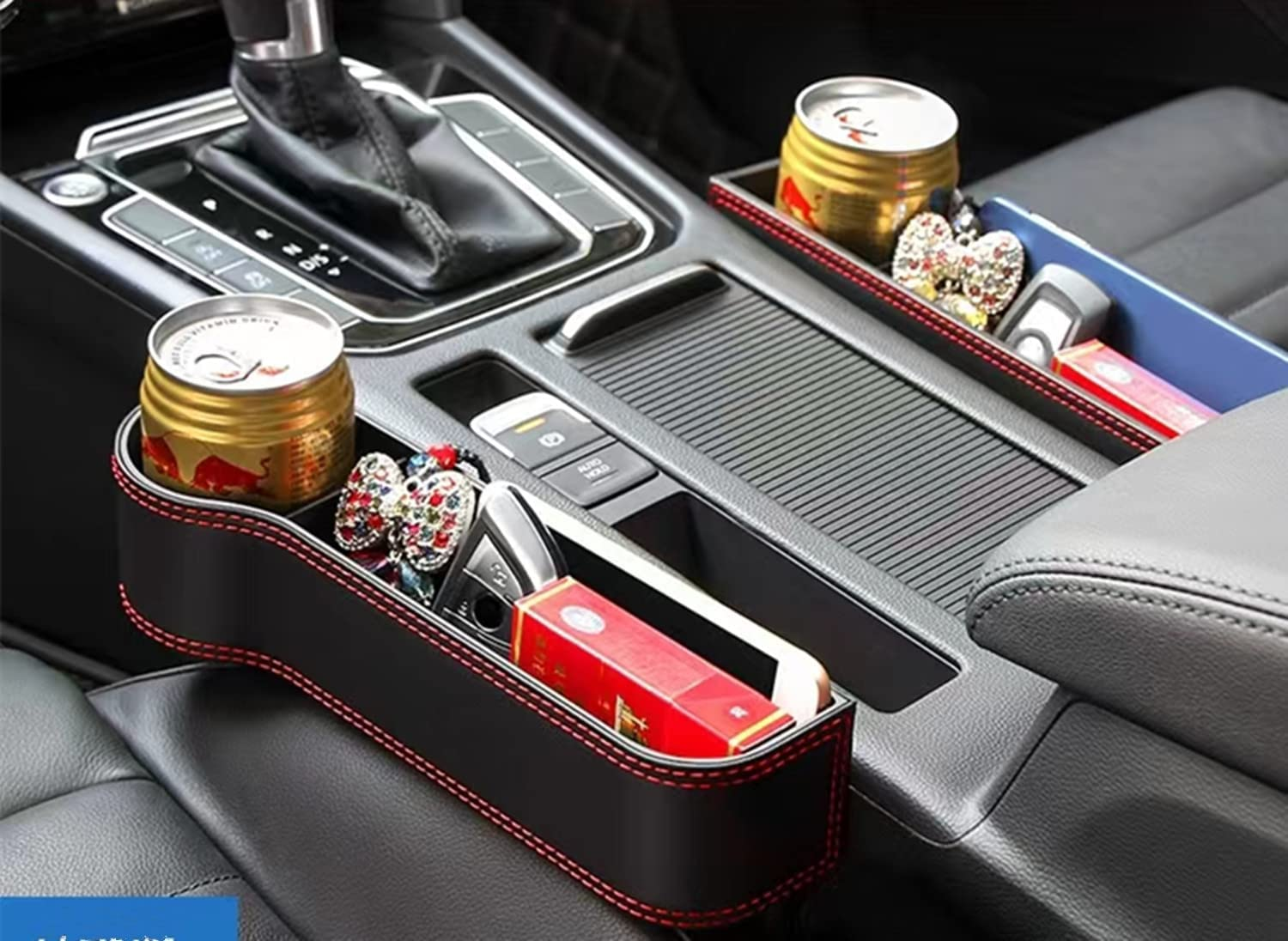 2PCS Car Seat Gap Filler Organizer, Multifunctional Car Seat Organizer, Auto Console Side Storage Box with Cup Holders, Car Organizer Front Seat for Phone, Keys, Sunglasses image number 3
