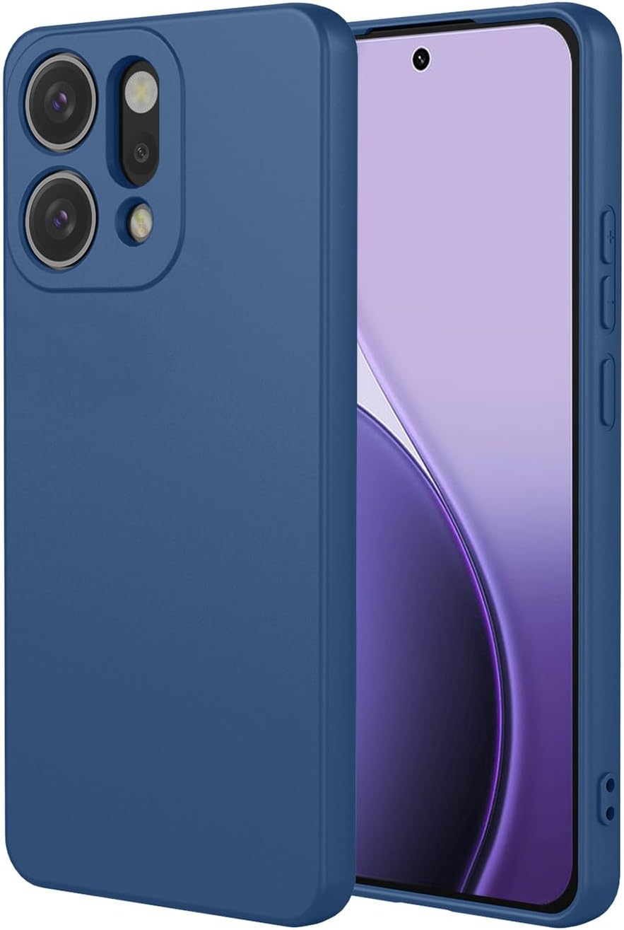 BORYA Silicone Case for Oppo Reno14 Pro 5G (Reno 14 Pro), Ultra Thin Silky Soft Touch Shockproof Mobile Phone Case, Premium TPU Protective Case, Scratch-Resistant Microfibre Lining Case Cover, Blue