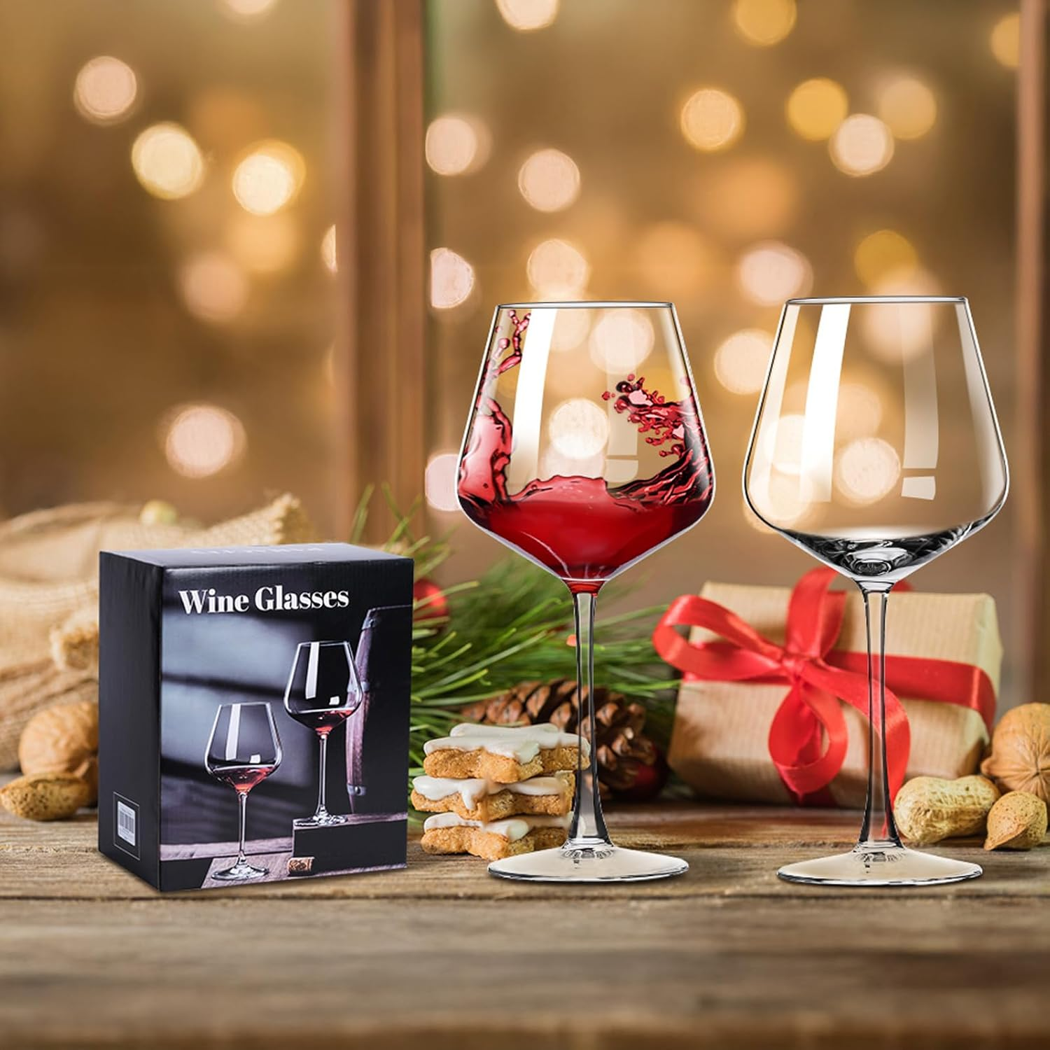 PARACITY Wine Glasses Set of 2, Hand Blown Crystal White and Red Wine Glasses, Burgundy Wine Glass for Red and White Wine, 16Oz Red Wine Glasses for Women, Men, Wedding and Birthday image number 3