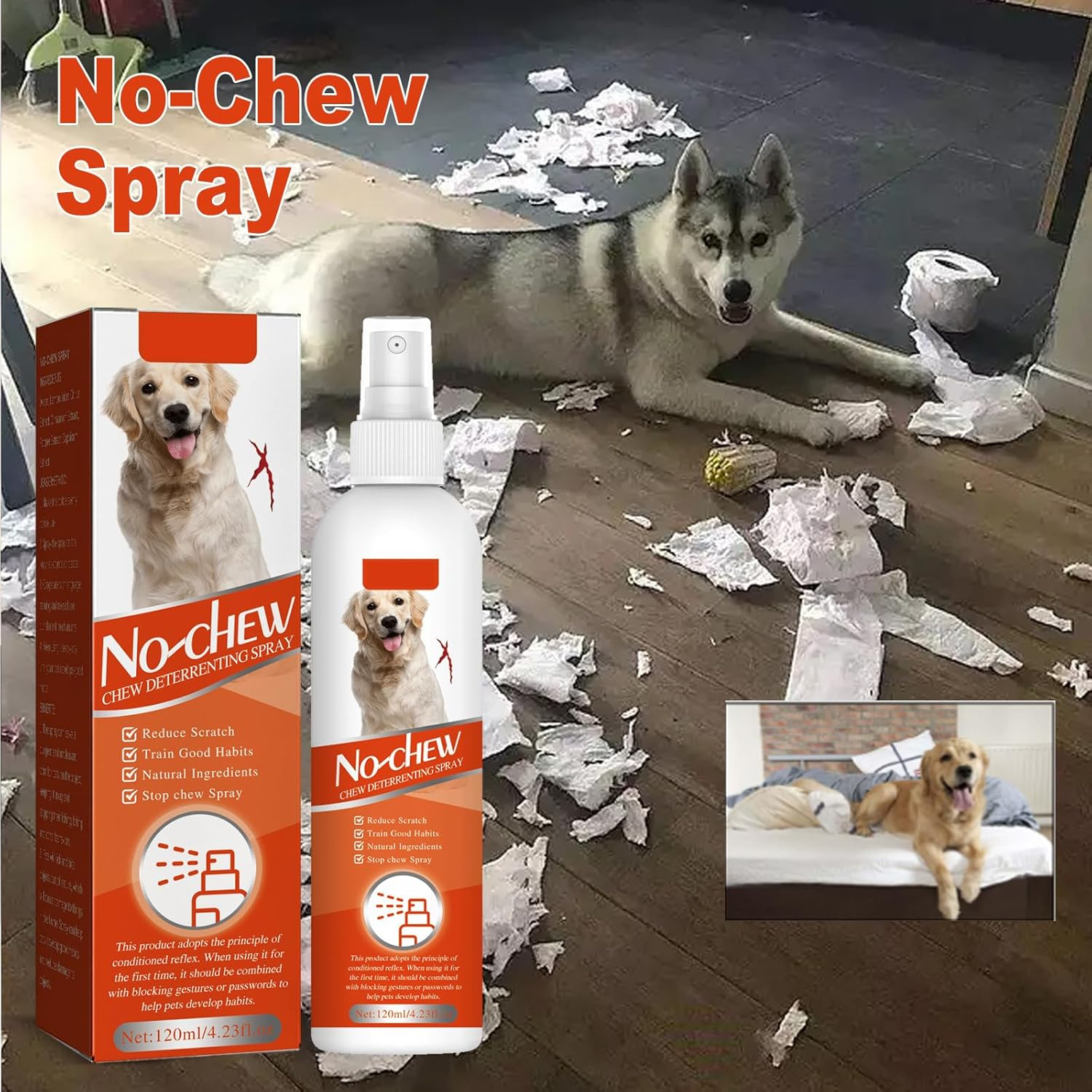 Anti Chew Spray for Dogs and Cats, anti Chew Spray for Cats, Effective Anti-Scratch Spray for Cats and Dogs, Chew Stop for Pets, Effective Chewing Stop for Furniture, Bitter Spray for Dogs and Cats, 1 image number 6