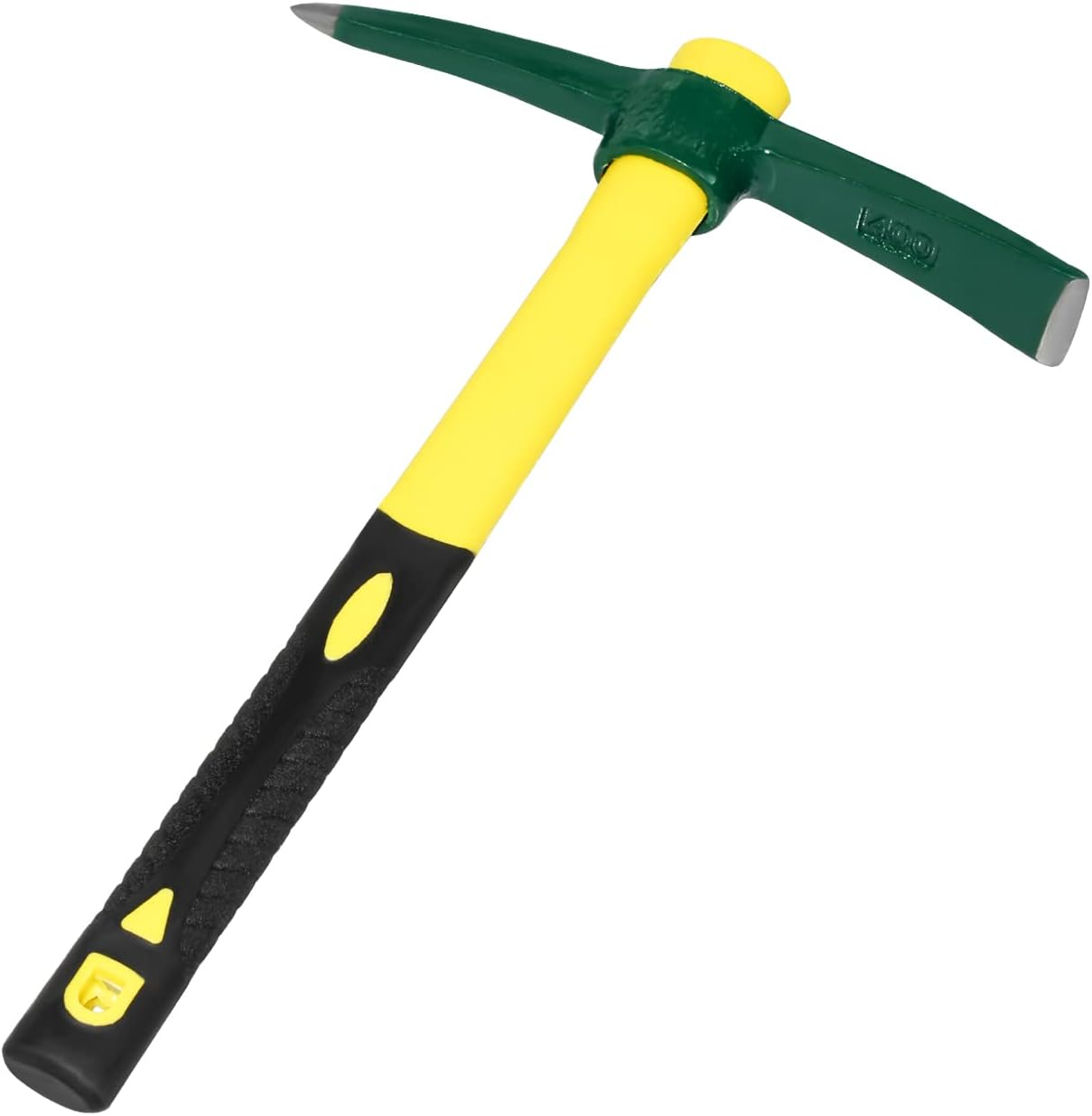 ZUZUAN Forged Adze Pick, Weeding Mattock Hoe, Pick Axe 15-Inch, One Piece Intact Drop Forged, Plastic Coated Fiberglass Handle, 1.4LB image number 2