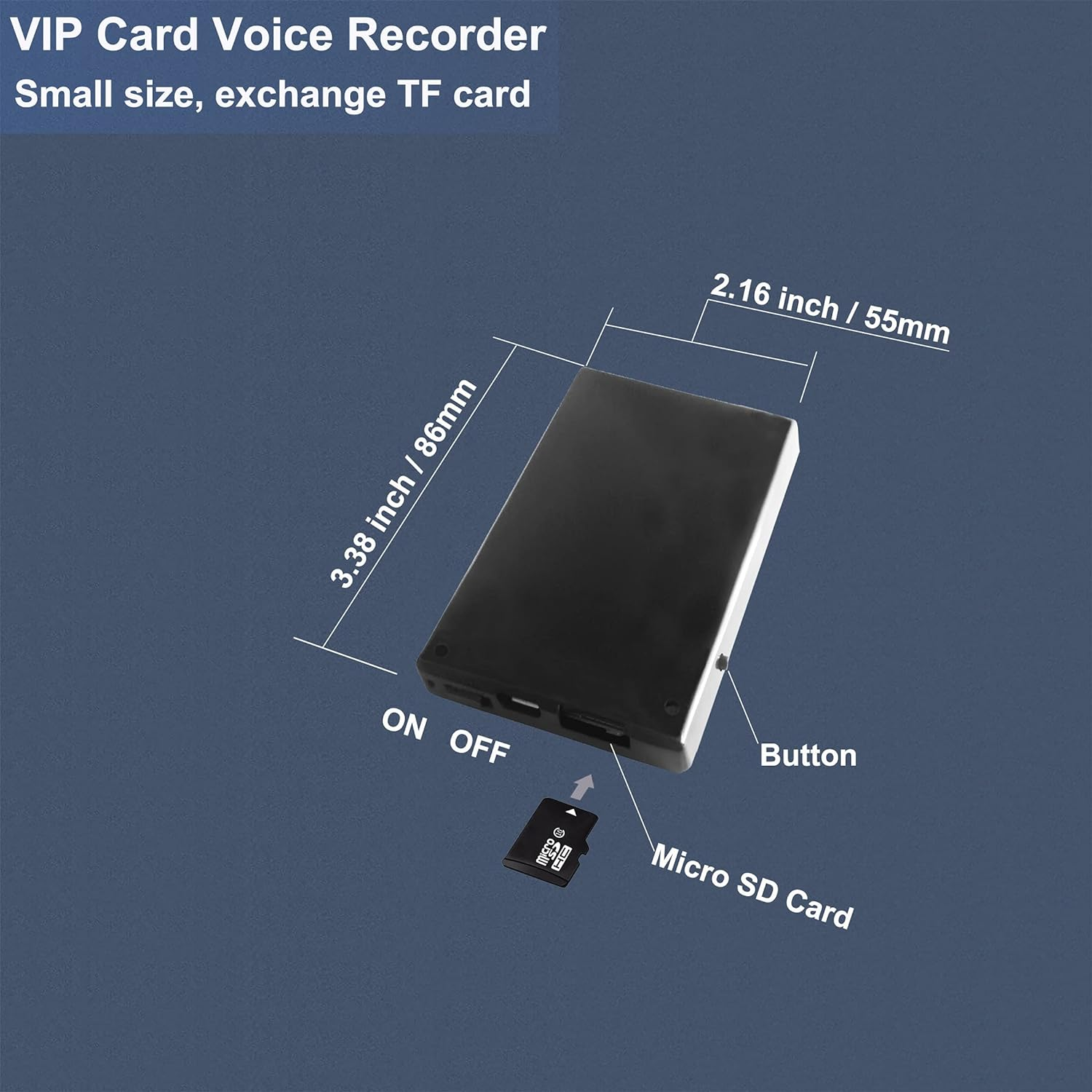 Voice Recorder Card, 32GB Noise Cancelling Voice Activated Recorder for Lecture, Interview, Class, Meeting, 40 Hours Battery Recording Time, External Memory Card, USB Files Transfer, Playback image number 6