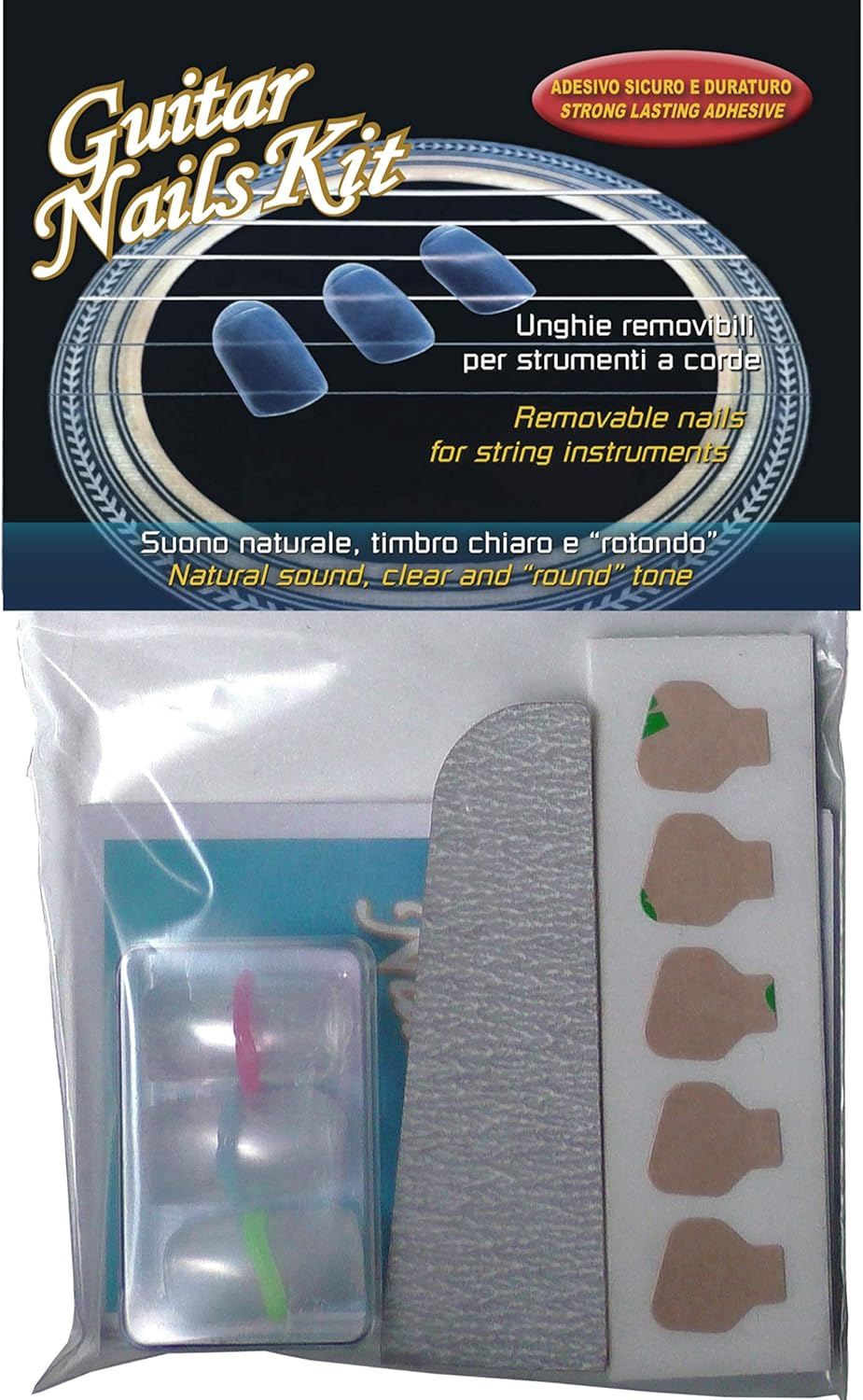 Guitar Nails Refill Hard (0) Extra Large Nails for Guitar Removable with Double-Sided Adhesive Tape image number 1